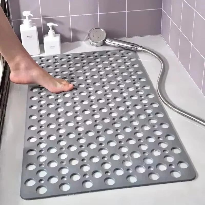 Anti Slip Square Shower Mat with Strong Suction Cups and Drain Holes