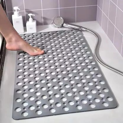 Anti Slip Square Shower Mat with Strong Suction Cups and Drain Holes