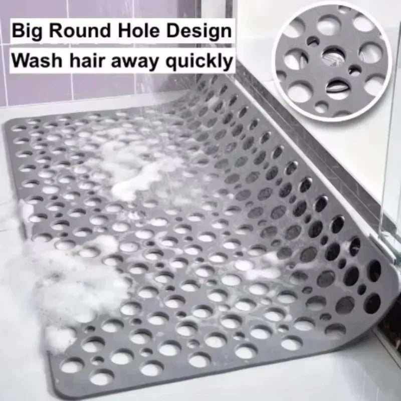 Anti Slip Square Shower Mat with Strong Suction Cups and Drain Holes
