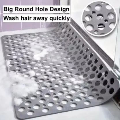 Anti Slip Square Shower Mat with Strong Suction Cups and Drain Holes