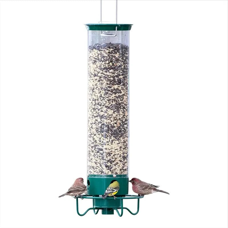 Durable Metal Bird Feeder with Window Mount and Rotating Perch System