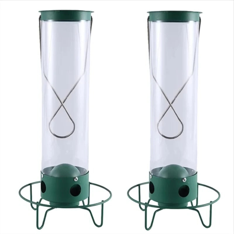 Durable Metal Bird Feeder with Window Mount and Rotating Perch System