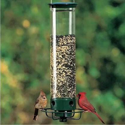 Durable Metal Bird Feeder with Window Mount and Rotating Perch System