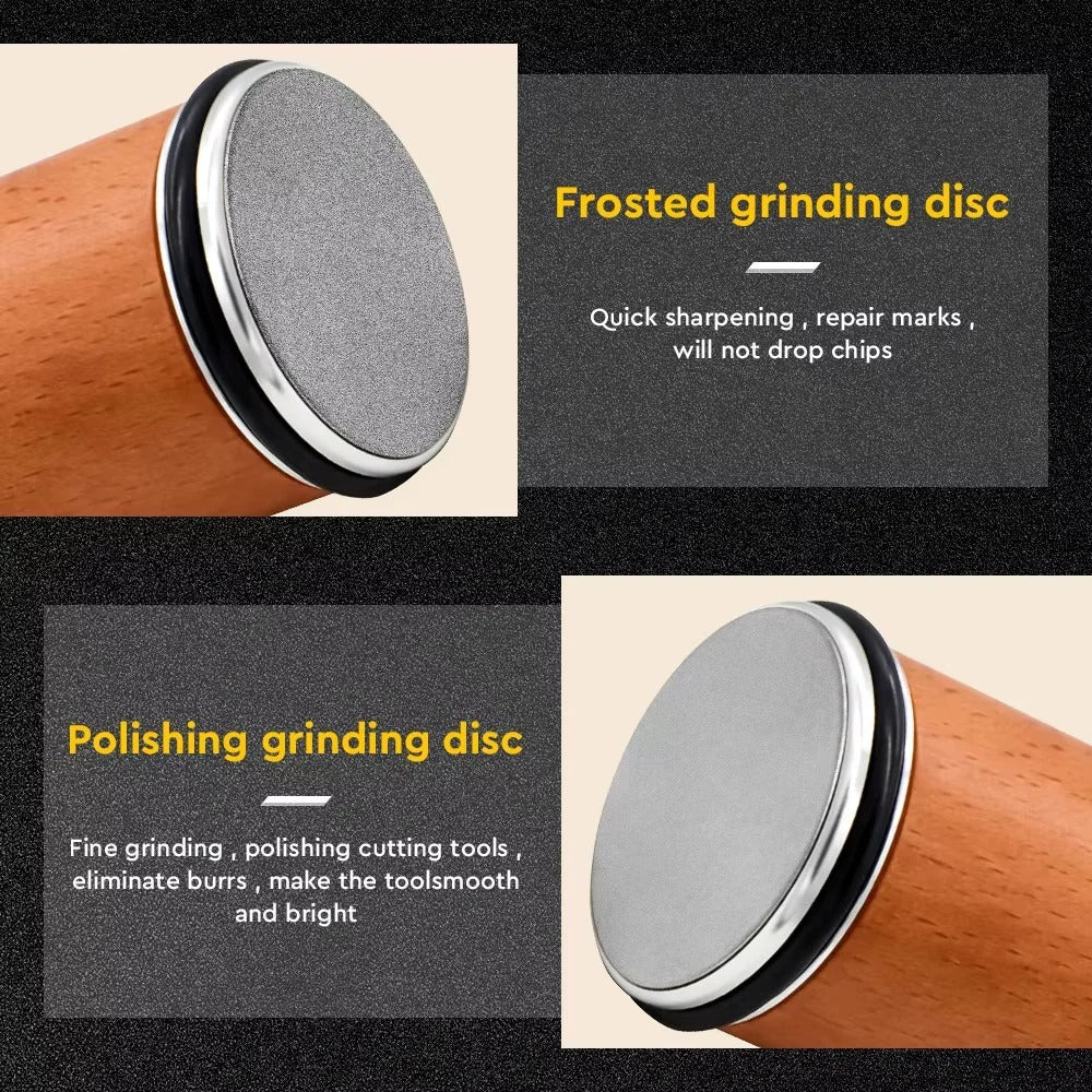 Rolling Knife Sharpener with 12° and 20° Magnetic Guides