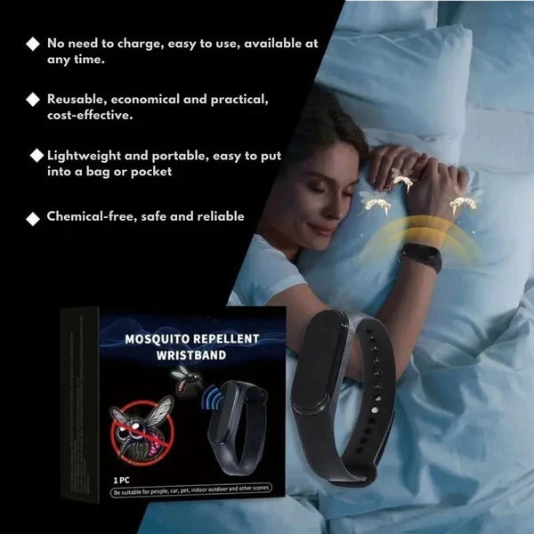 Ultrasonic Mosquito Repellent Wristband for Indoor and Outdoor Use