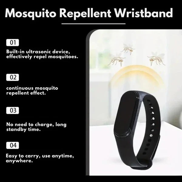 Ultrasonic Mosquito Repellent Wristband for Indoor and Outdoor Use