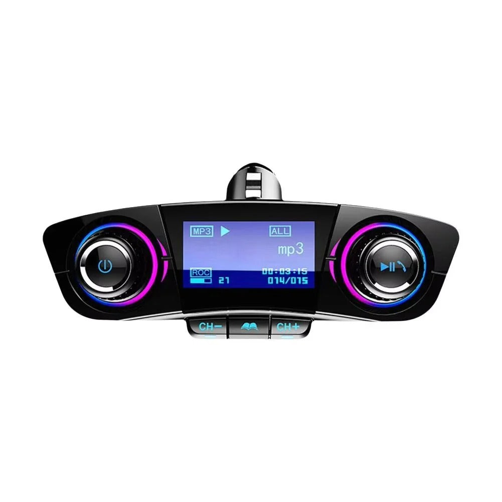 Bluetooth 5.0 Car Radio Transmitter with LED Display, Dual USB
