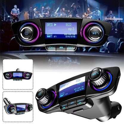 Bluetooth 5.0 Car Radio Transmitter with LED Display, Dual USB