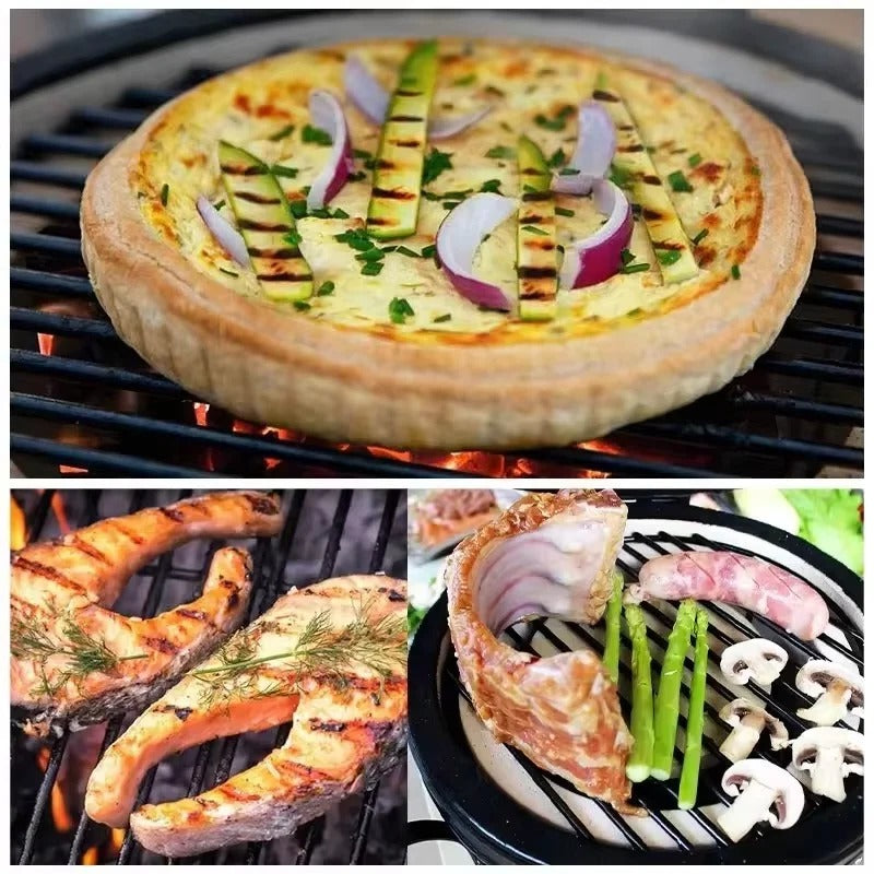 Compact Ceramic Charcoal Grill – 13″ Portable BBQ Cooker