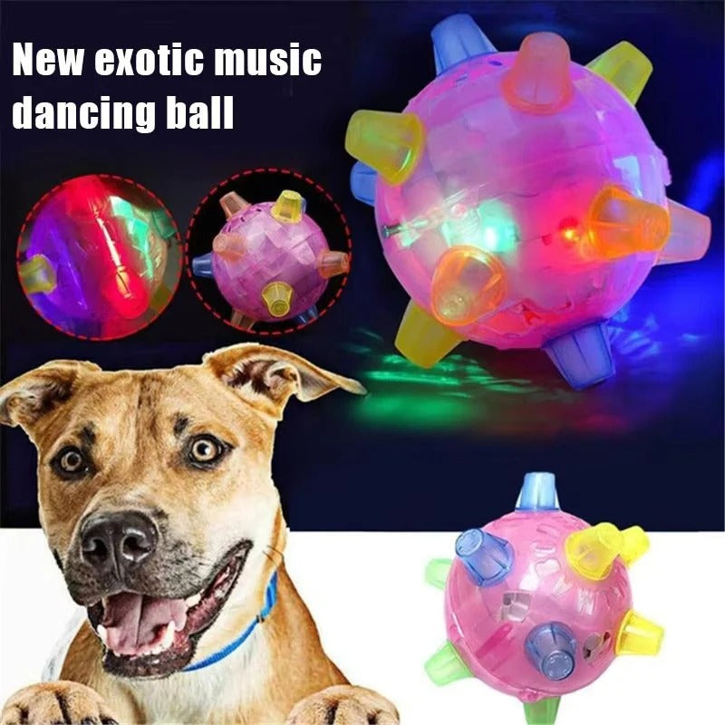 Interactive Bouncing Dog Toy with LED Lights and Sound