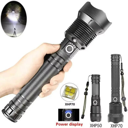 USB Rechargeable LED Flashlight, Zoomable with 5 Light Modes