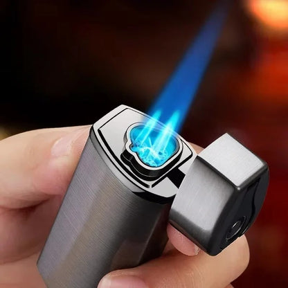 USB Rechargeable Metal Lighter, Triple-Jet Blue Flame Design