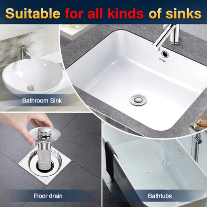 Universal Push Type Drain Stopper For Bathroom And Kitchen Sinks
