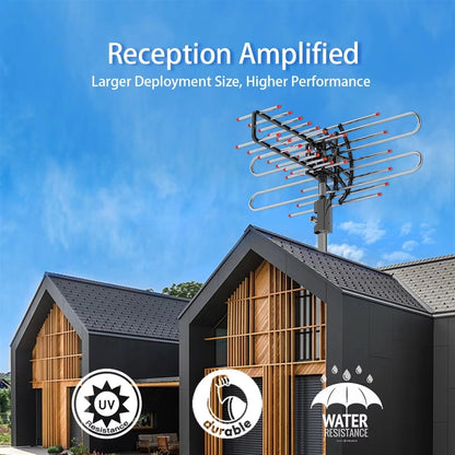Rotating Dual Frequency TV Antenna For Outdoor Signal Reception