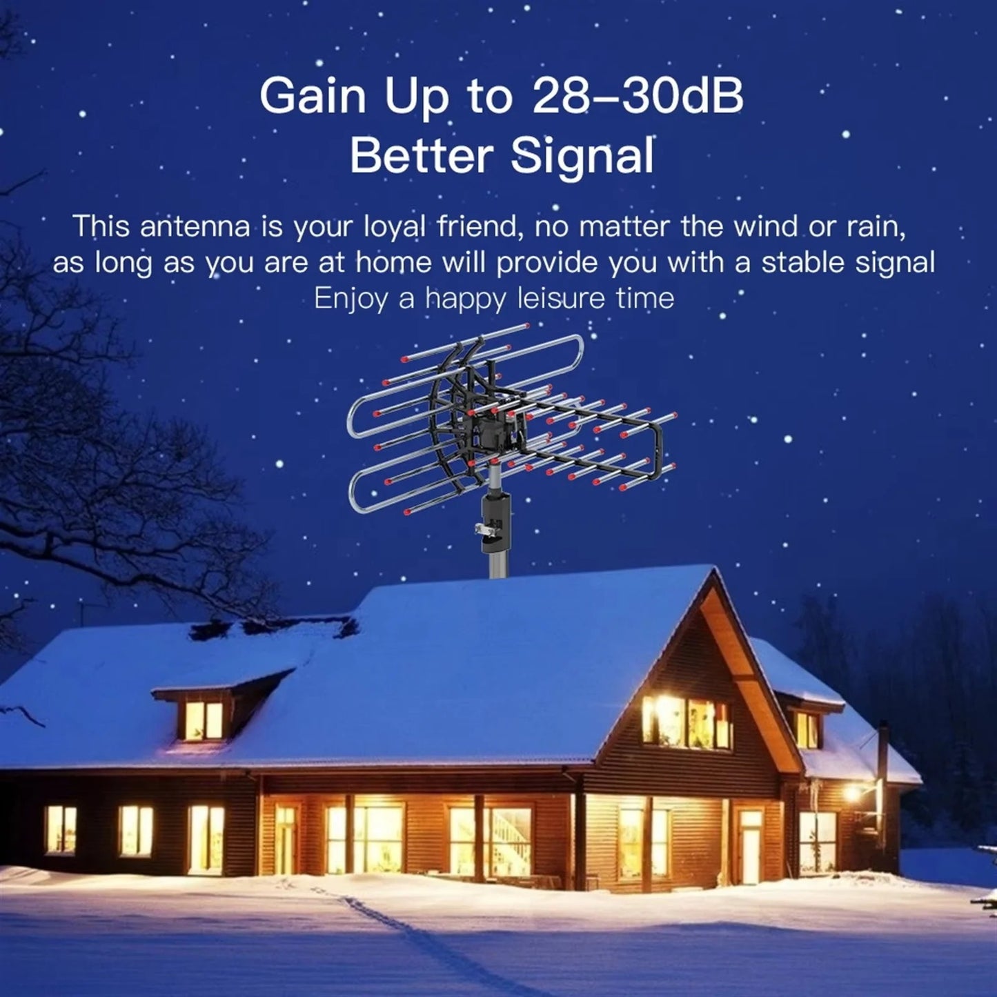 Rotating Dual Frequency TV Antenna For Outdoor Signal Reception
