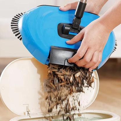 Durable Stainless Steel 3 In 1 Push Broom Set With Scraper And Dustpan