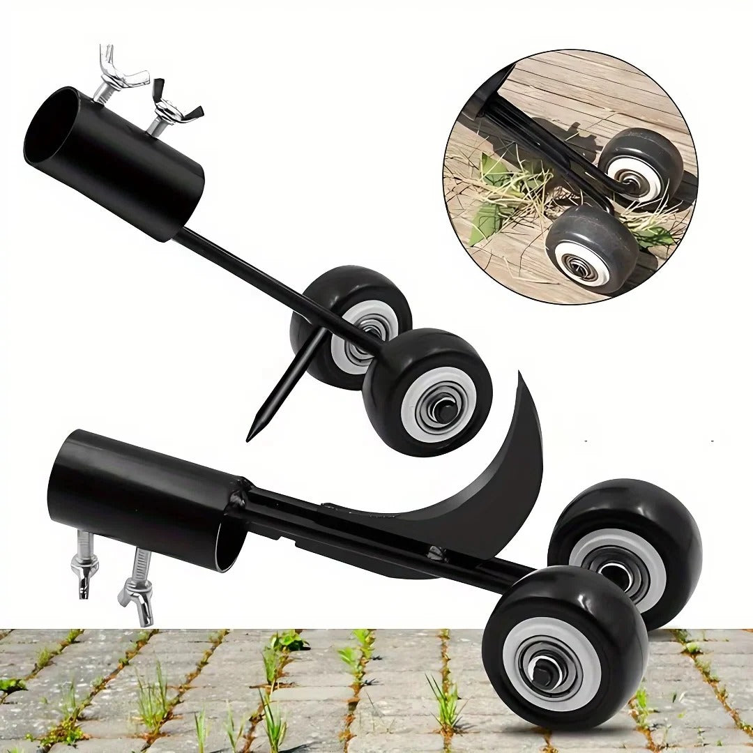 Standing Crevice Weed Puller – Heavy-Duty Metal Roller Tool