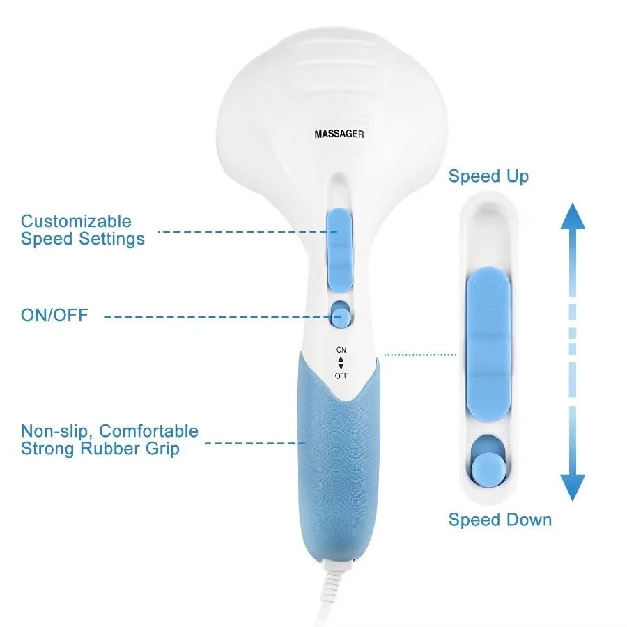 Electric Percussion Massager with Dual Vibration and Adjustable Speed Settings