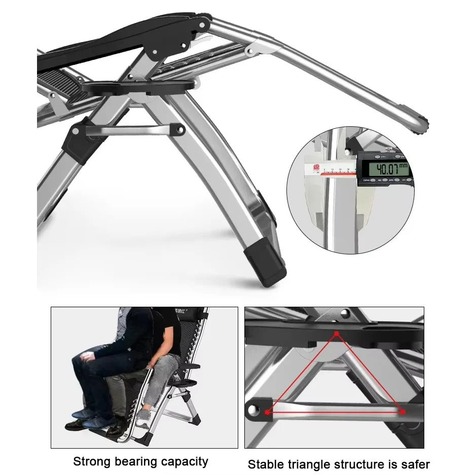 Reclining Patio Lounge Chair with Removable Cushion and Built-In Cup Holder