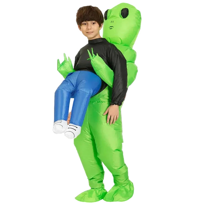 Kid's Inflatable Alien Costume with Compact Storage and Reusable Design