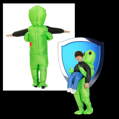 Kid's Inflatable Alien Costume with Compact Storage and Reusable Design