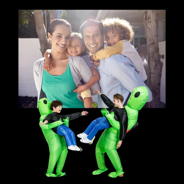 Kid's Inflatable Alien Costume with Compact Storage and Reusable Design