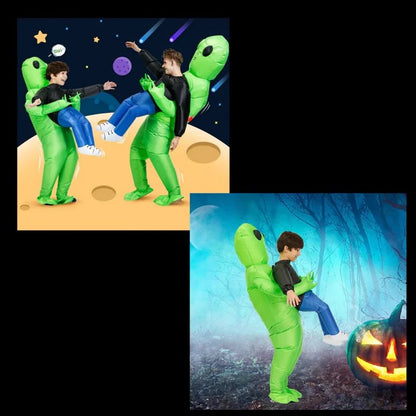 Kid's Inflatable Alien Costume with Compact Storage and Reusable Design