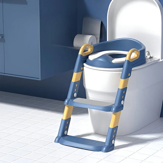 Kid's Toilet Training Seat with Step Stool and Foldable Ladder