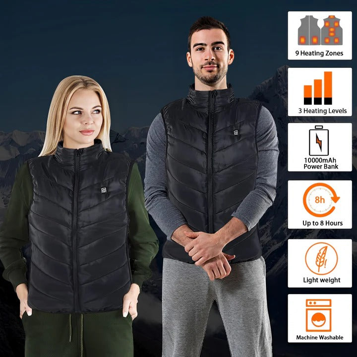Adjustable Heated Vest – USB Rechargeable Unisex Outdoor Wear