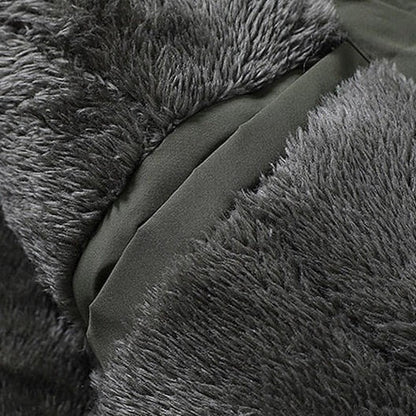 Men's Padded Fleece Jacket With Multiple Zip Pockets