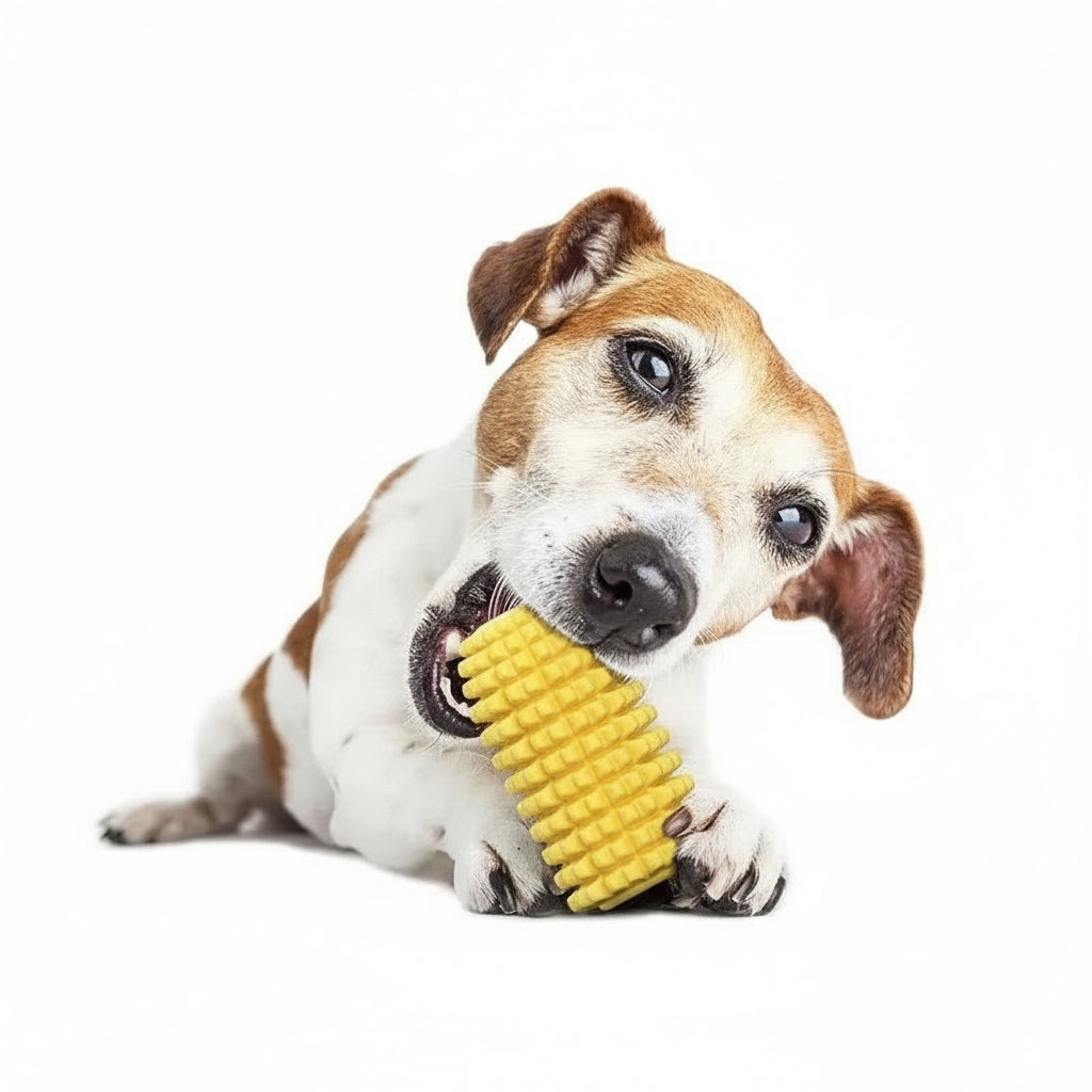 Corn Shaped Dog Chew Toy with Durable Squeaky Design for Puppies