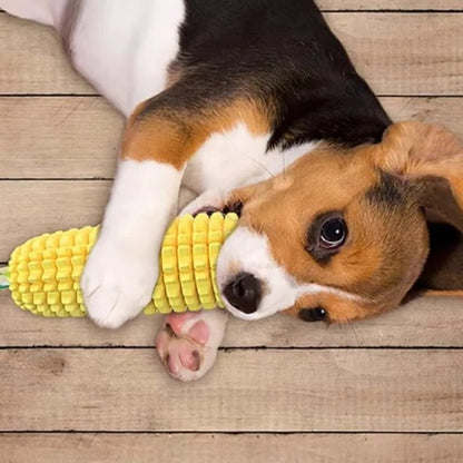 Corn Shaped Dog Chew Toy with Durable Squeaky Design for Puppies