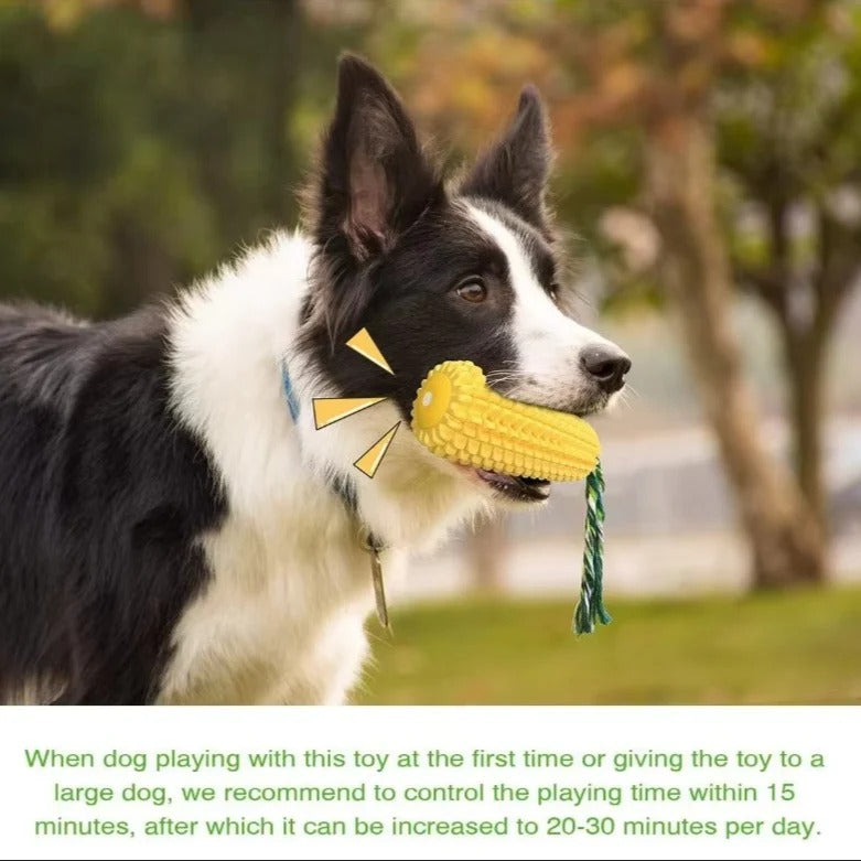 Corn Shaped Dog Chew Toy with Durable Squeaky Design for Puppies