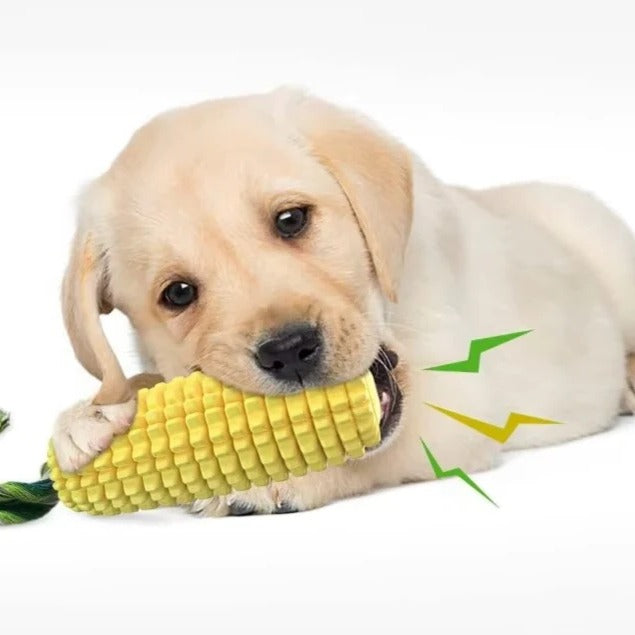 Corn Shaped Dog Chew Toy with Durable Squeaky Design for Puppies