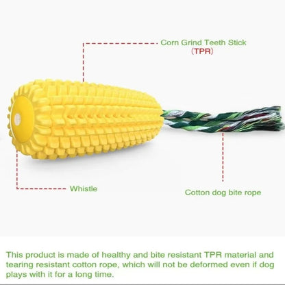 Corn Shaped Dog Chew Toy with Durable Squeaky Design for Puppies