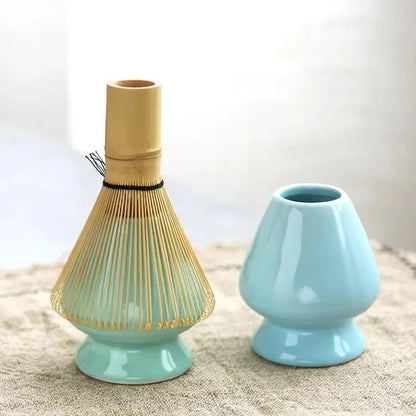Traditional Matcha Tea Set with Ceramic Bowl with Bamboo Whisk & Spoon