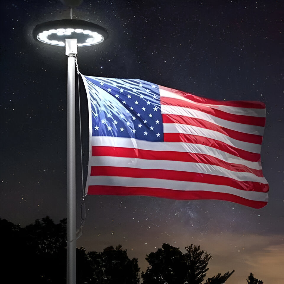 Solar-Powered LED Flagpole Light with Weather-Resistant Design