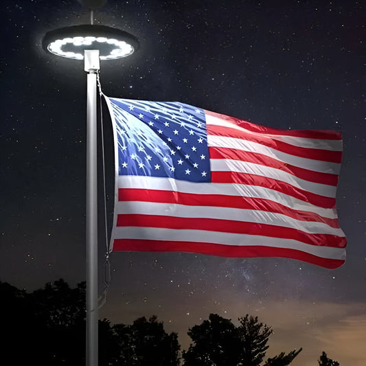 Solar-Powered LED Flagpole Light with Weather-Resistant Design