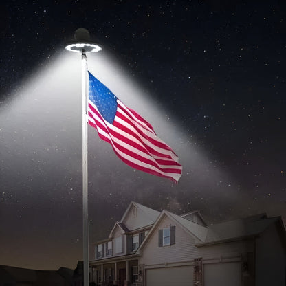 Solar-Powered LED Flagpole Light with Weather-Resistant Design