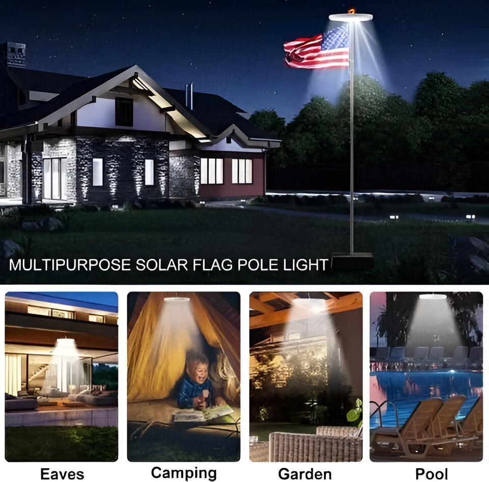 Solar-Powered LED Flagpole Light with Weather-Resistant Design