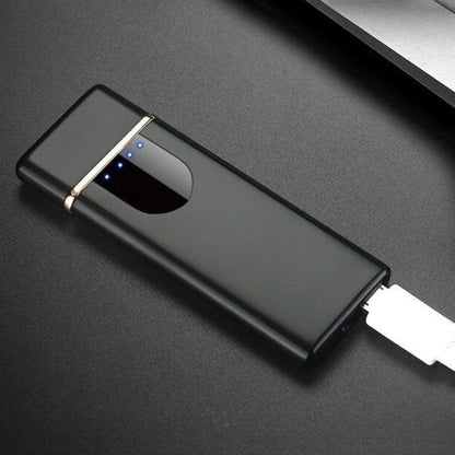 Compact USB Rechargeable Electric Pocket Lighter with Wind-Resistant Design
