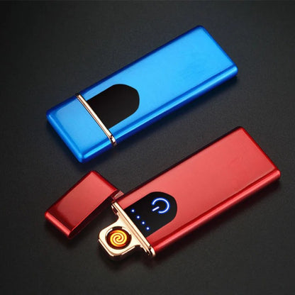 Compact USB Rechargeable Electric Pocket Lighter with Wind-Resistant Design