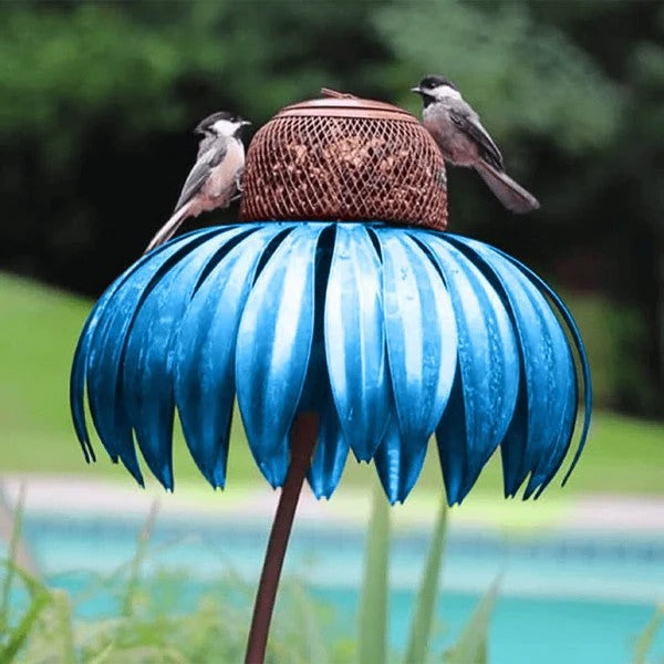 Coneflower Metal Bird Feeder Design