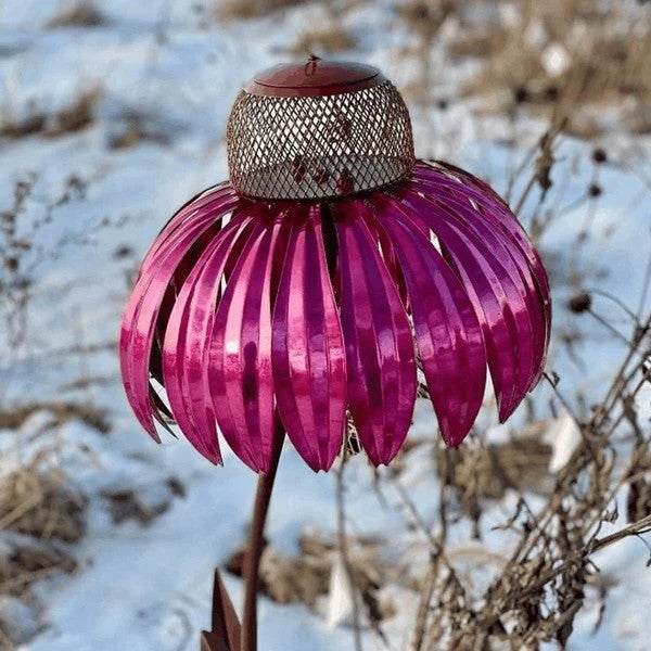 Coneflower Metal Bird Feeder Design