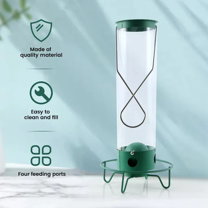 Squirrel-Proof Bird Feeder with Clear Seed Tube