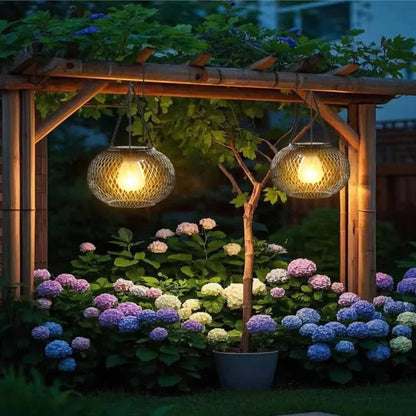 LED Solar Lantern, Outdoor Hanging Lamp for Pathway