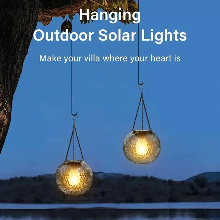 LED Solar Lantern, Outdoor Hanging Lamp for Pathway