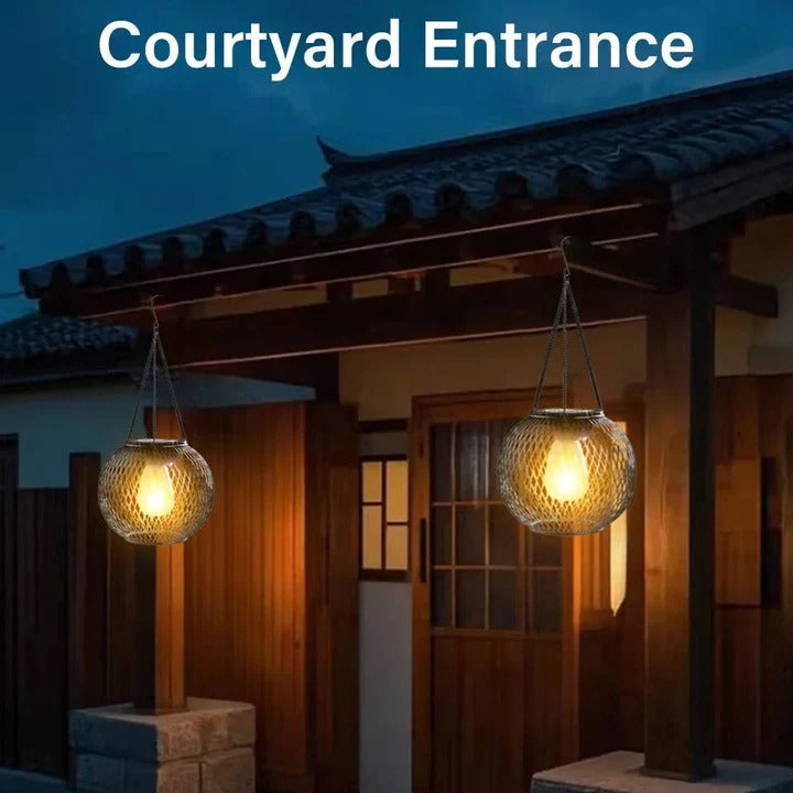 LED Solar Lantern, Outdoor Hanging Lamp for Pathway