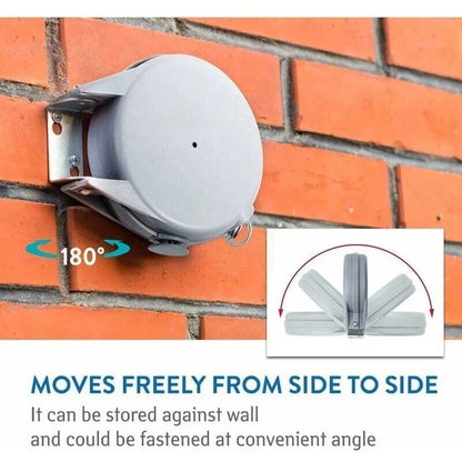 Retractable Laundry Line with Rotating Wall-Mount Housing