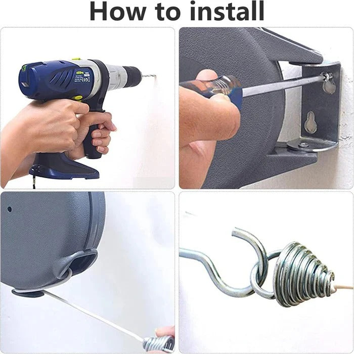 Retractable Laundry Line with Rotating Wall-Mount Housing